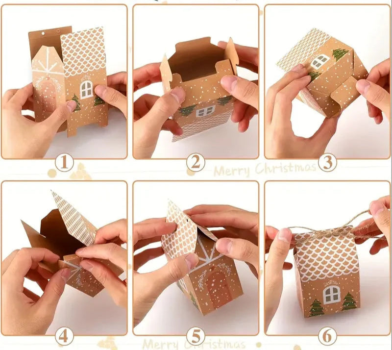 Mini Casas Decorativas Natalinas – Um Toque de Magia para Presentear e Enfeitar! - 10/20/50Pcs