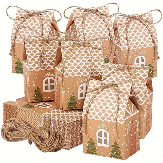 Mini Casas Decorativas Natalinas – Um Toque de Magia para Presentear e Enfeitar! - 10/20/50Pcs