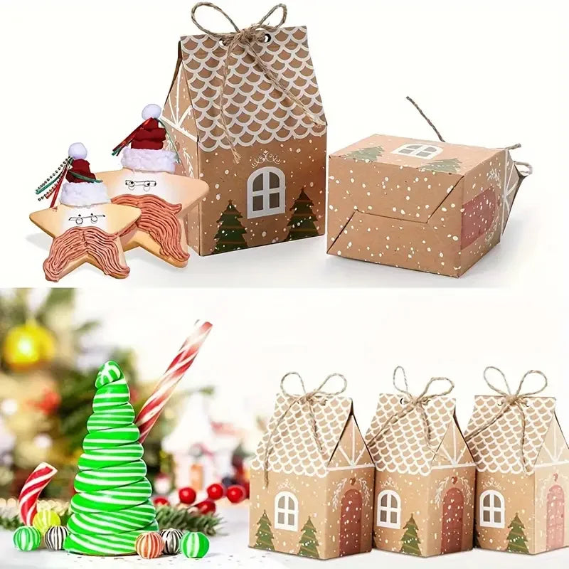 Mini Casas Decorativas Natalinas – Um Toque de Magia para Presentear e Enfeitar! - 10/20/50Pcs